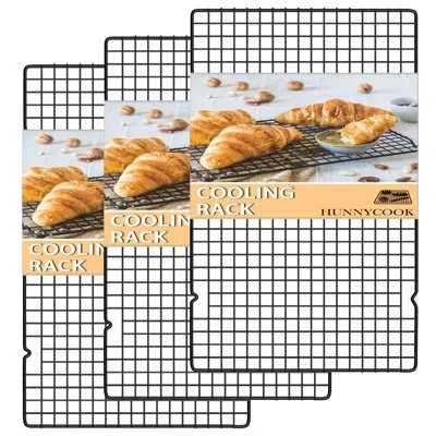 One 15.8”×9.8” Cooling Rack, 3p Stainless Steel Baking Rack, Oven Safe Cooling Racks For Cooking And Bak In Black