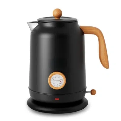 One 1.7l (57.oz) Electric Kettle With Thermometer, 1200w Large Electric Tea Kettle With 304 Stainless St In Black