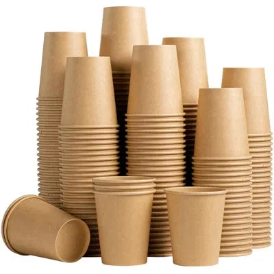 One 200 Pack 8 oz Kraft Paper Cups, Brown Disposable Paper Coffee Cups, Unbleached Paper Cups For Hot/co