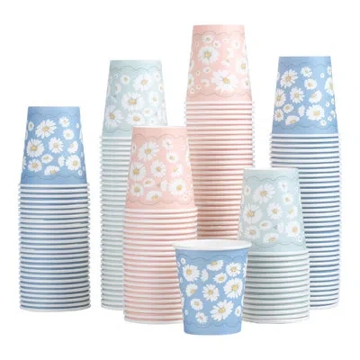 One 3 oz Bathroom Cups 300 Pack, 3 oz Paper Cups, Mouthwash Cup, Mini Paper Cup For Parties, Picnics, Ba In Daisy