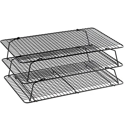 One 3 Pcs Stackable Cooling Rack -16 X 10 Inch Wire Rack, Heavy Duty Stainless Steel Baking Racks, Cooli In Black