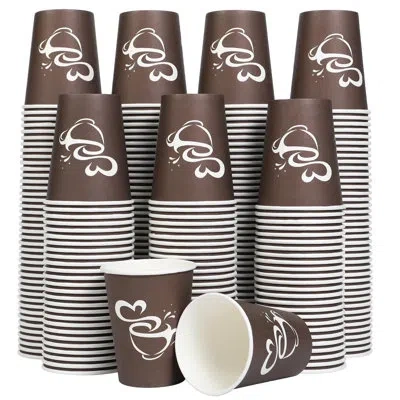 One 300 Count 12 oz Paper Coffee Cups, Disposable Drinking Cups For Hot Or Cold Beverage, 12 Ounce Brown