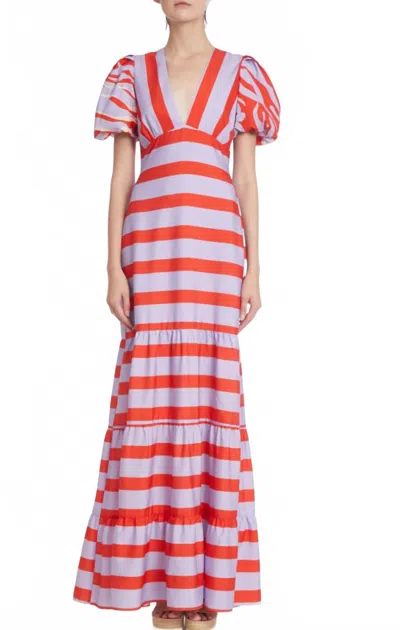 One 33 Social Cabana Stripe Maxi`dress In Lilac In Multi