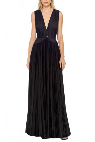 One 33 Social Jaelyn Dramatic Bodice Matching Belt Maxi Dress In Black