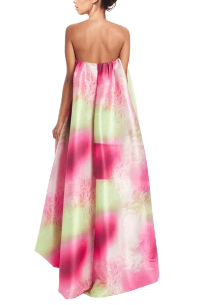 One 33 Social Mc0055p High Low Printed Cocktail Dress In Pink