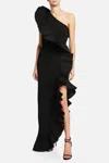 One 33 Social The Mercer Pleated Ruffle Dress In Black In Black