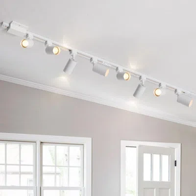 One 4-light Led Track Lighting Kit With 3.3ft H Track Lighting Rails & Floating Canopy Connector, Gu10 T