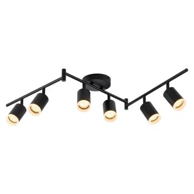 One 6 Light Black Track Lighting Kit, Modern Led Track Lighting Fixtures Ceiling, Flexibly Rotatable Led
