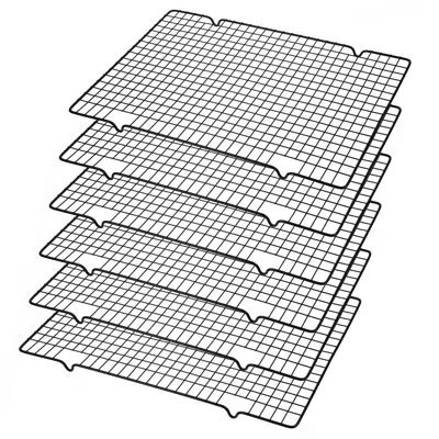 One 6 Packs Cooling Racks 16"x10" Baking Rack For Cooking And Baking Oven Wire Rack Cooling Drying Roast In Black