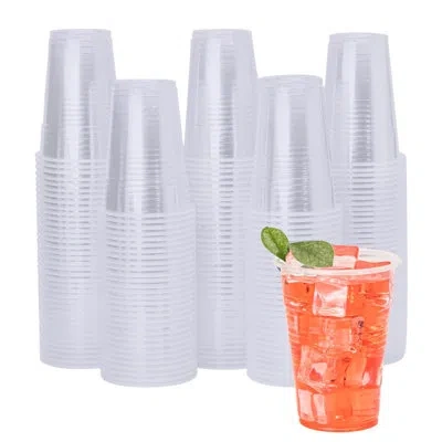 One 9 oz Plastic Cups, 500 Pack - Clear Disposable Drinking Water Cups For Cold Beverages, Clear Plastic