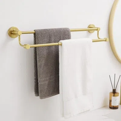 One Adjustable 16-26 Inches Double Bath Towel Bar For Bathroom Sus304 Stainless Steel Towel Holder, Hote In Brushed Gold