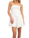 One & Only Ally Strapless Bow Back Mini Dress In White
