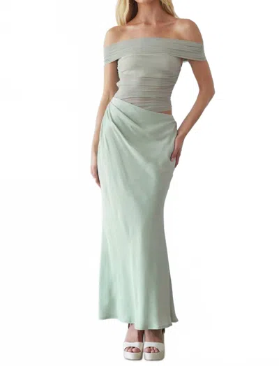 One & Only Caspian Maxi Dress In Sage In Brown
