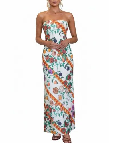 One & Only Ciao Print Dress In White Multi