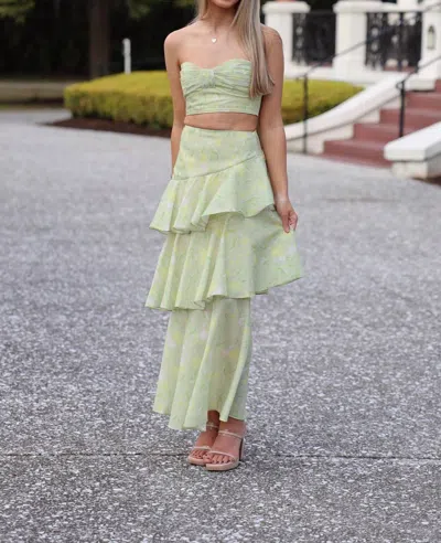 One And Only Collective Billini Top & Skirt Set In Yellow In Green