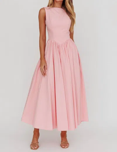 One And Only Collective Boat Neckline Maxi Dress In Pink