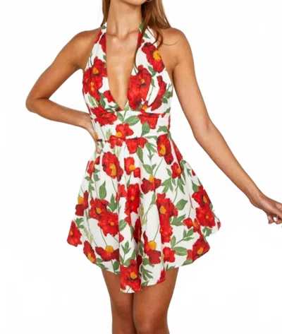One And Only Collective Floral Mini Dress In Red, Green, Yellow, White