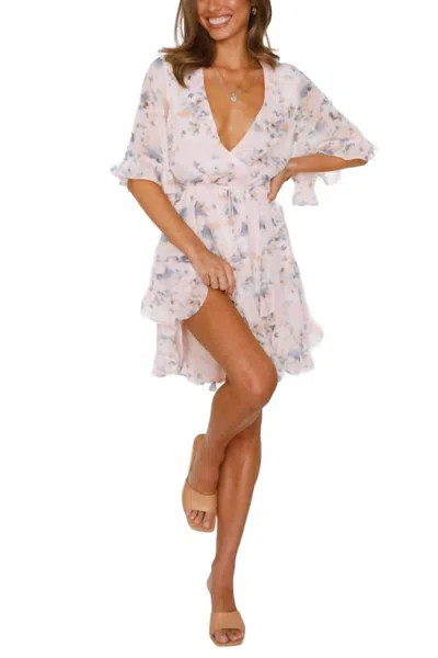 One And Only Collective Floral Printed Ruffled Mini Dress In Pink