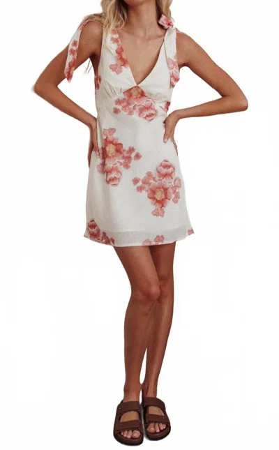 One And Only Collective Floral Tied Mini Dress In White