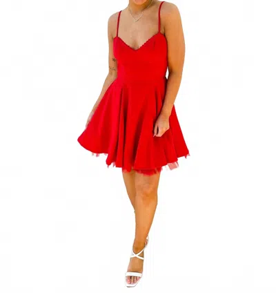 One And Only Collective Good Girl Sleeveless Mini Dress In Red