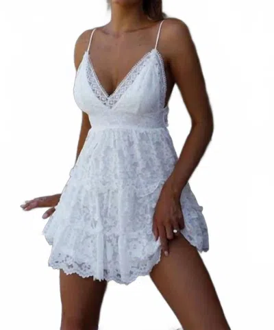 One And Only Collective Lace Cami Tiered Dress In White