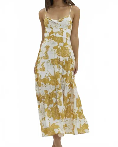 One And Only Collective Lux Floral Midi Dress In Yellow In Multi