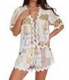 One And Only Collective Maelis Tie Top In White Multi In Multi