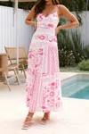 One And Only Collective Mirabelle Woven Back Tie Maxi Dress In Pink
