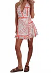 One And Only Collective Mosaic Halterneck Mini Dress In Red In Gray