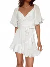 One And Only Collective Olivia Satin Mini Dress In White In White