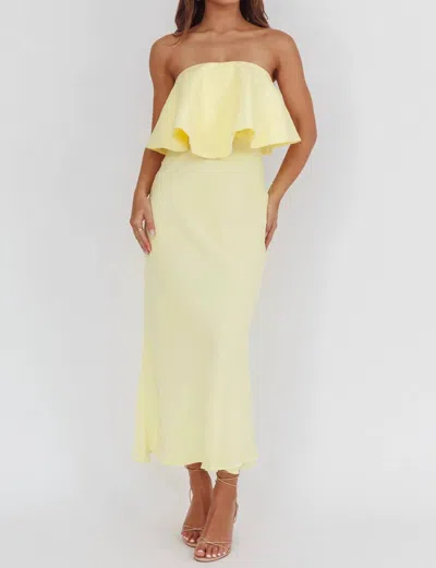 One And Only Collective Passport Pending Midi Dress In Yellow