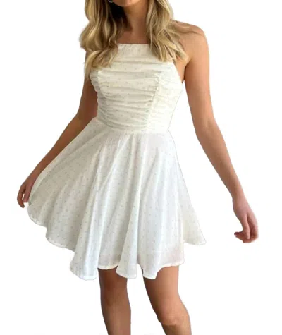 One And Only Collective Ruched Front Mini Skater Dress In White