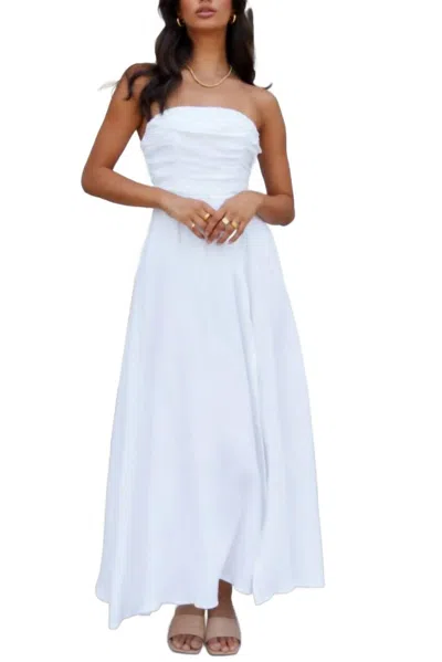 One And Only Collective Ruched Off-shoulder Maxi Dress In White