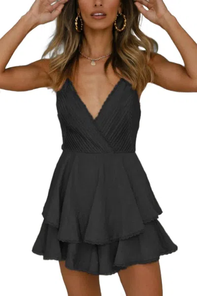 One And Only Collective Sleeveless Surplice Romper In Black