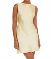 One And Only Collective Sorrento Satin Mini Dress In Lemon In Gold