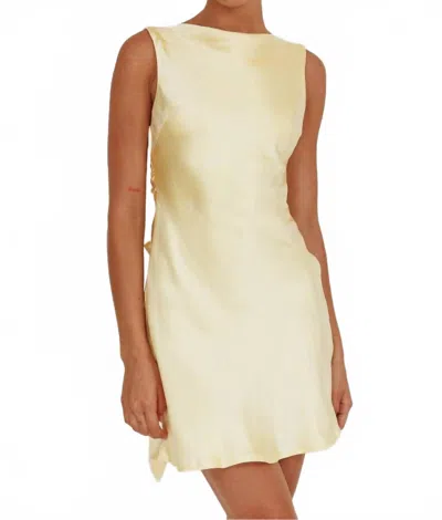 One And Only Collective Sorrento Satin Mini Dress In Lemon In Gold