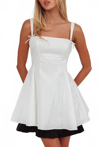 One And Only Collective Square Neck Layered Mini Dress In White