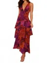 One And Only Collective Sunset Tiered Maxi Dress In Multi In Brown