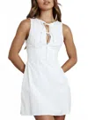 One And Only Collective Tie Front Keyhole Mini Dress In White In White