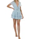 One And Only Collective V Neck Tiered Mini Romper In Steel Blue In Blue