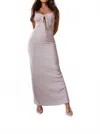 One & Only Dina Textured Midi Dress With Tie Top In Beige In Neutral