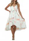 One & Only Gemma Tie-dye Wrapped Midi Dress In Orange In Multi