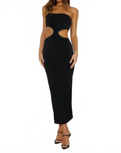 One & Only Side Step Strapless Dress In Black