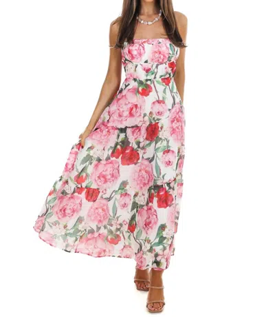 One & Only Women's Afternoon Garden Stroll Strapless Maxi Dress In Red