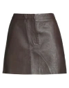 One & Other One And Other Woman Mini Skirt Dark Brown Size 8 Leather In Brown