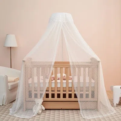 One Baby Bed Canopy With Adjustable Clip-on Stand Baby Crib Cot Net Tent Hanging Dome Curtain Netting Se In White