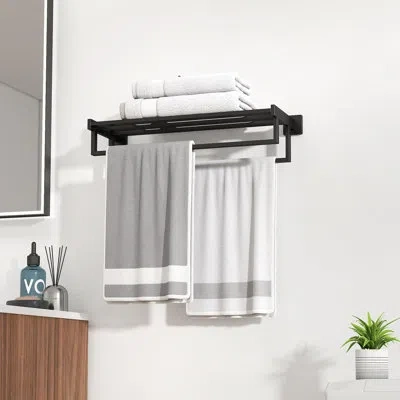 One Bathroom Towel Rack With Double Towel Bar, 24 Inch Towel Racks For Bathroom Wall Mounted, Hand Towel In Multi