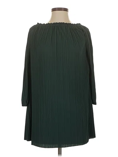 Pre-owned One Clothing 3/4 Sleeve Top Green Cold Shoulder Neckline Tops