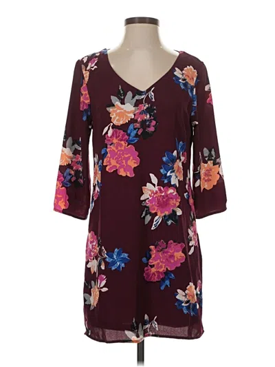 Pre-owned One Clothing Casual Dress In Burgundy