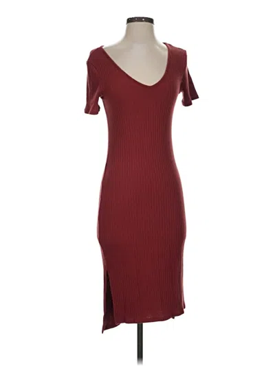 Pre-owned One Clothing Casual Dress In Burgundy